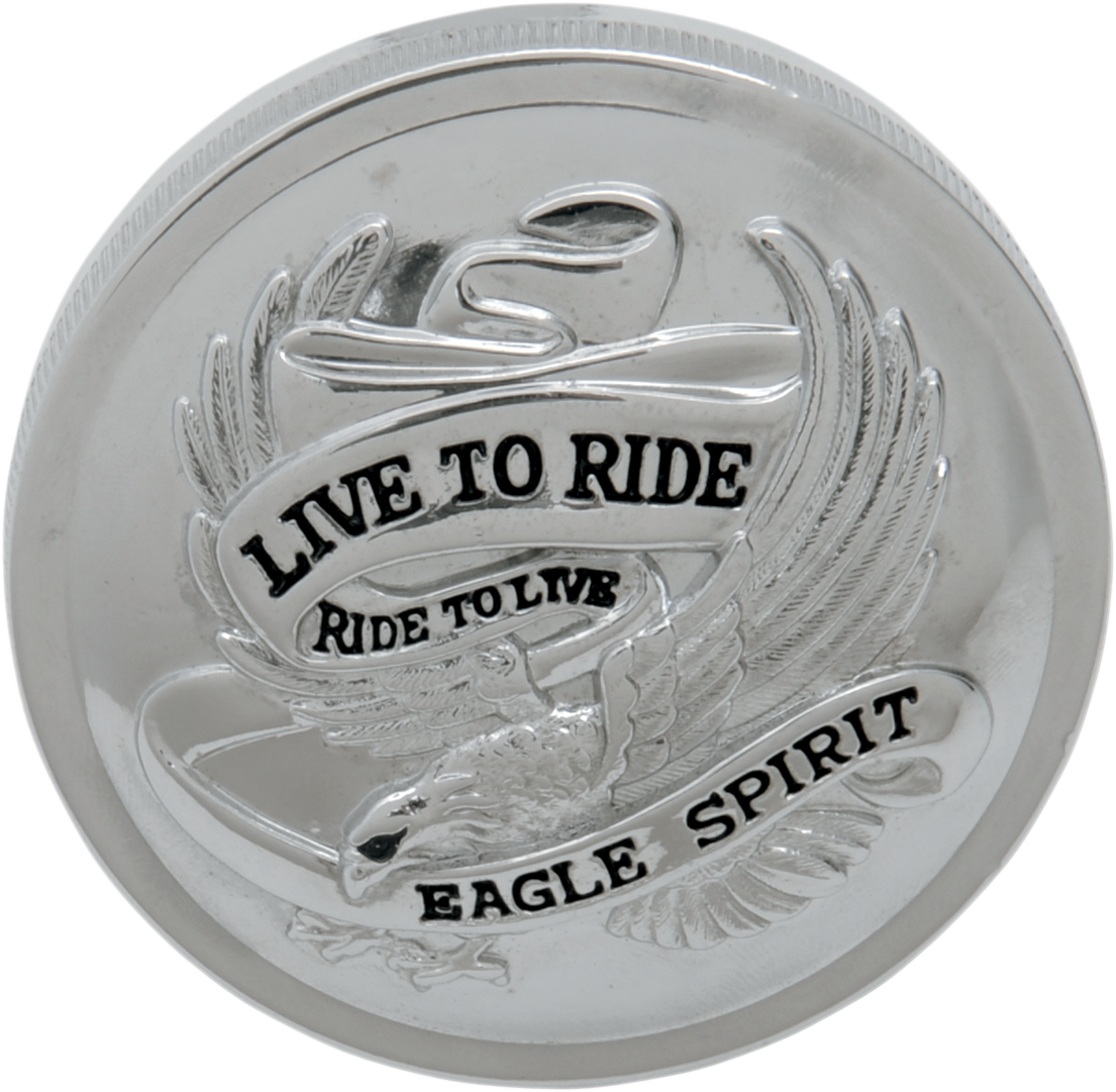 "Live to Ride" Gas Cap - Vented - Chrome