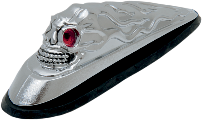 Skull Head - Illuminated Eyes - Chrome
