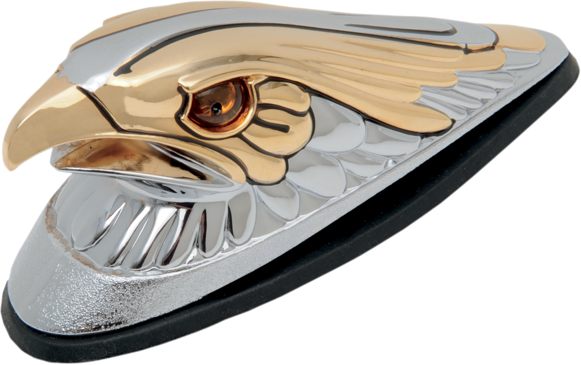 Eagle Head with Lights - Amber Eyes - Large - Chrome
