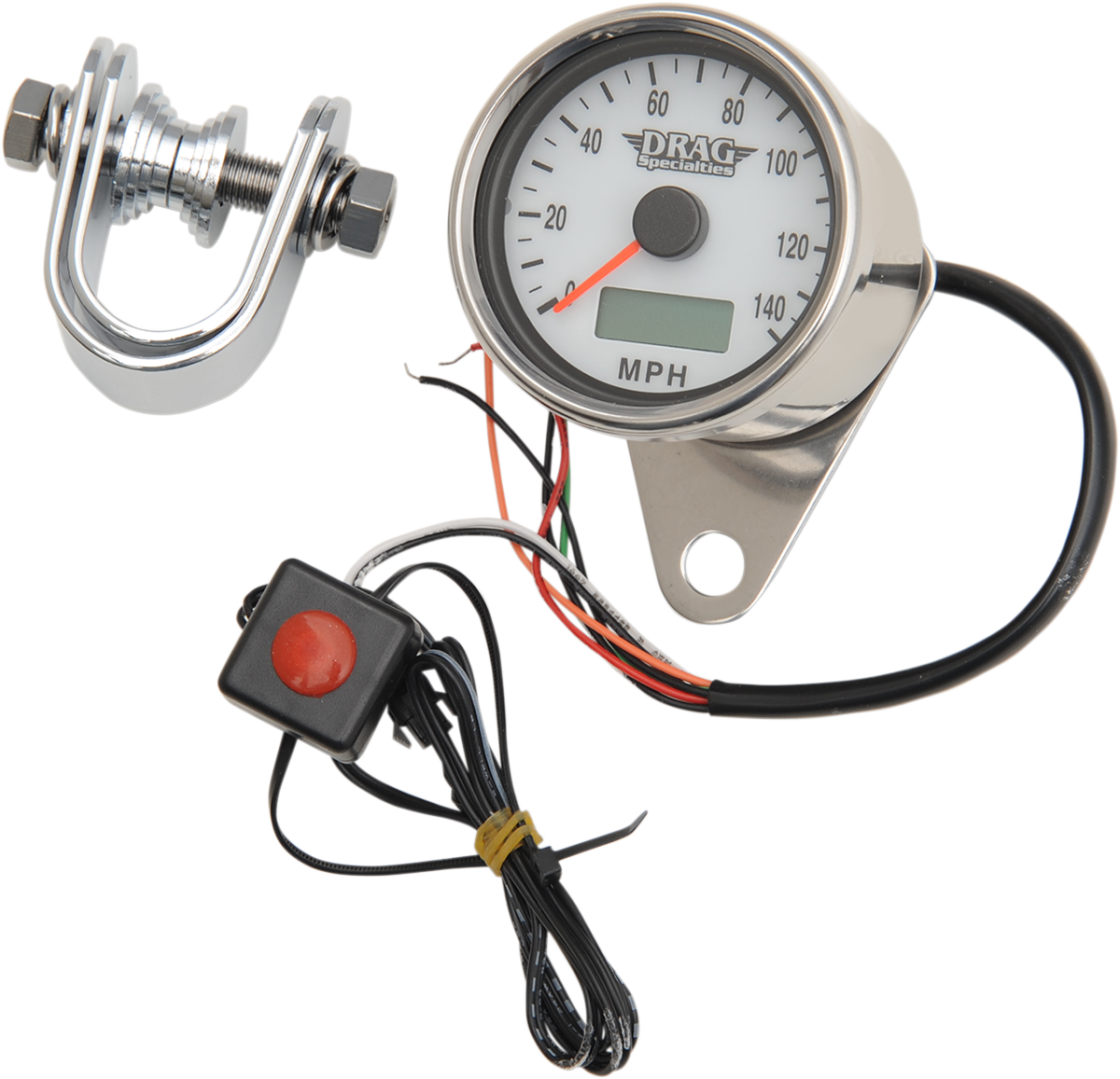 Programmable Mini Electronic Speedometer with Odometer/Tripmeter - 2.4" - Matte Black