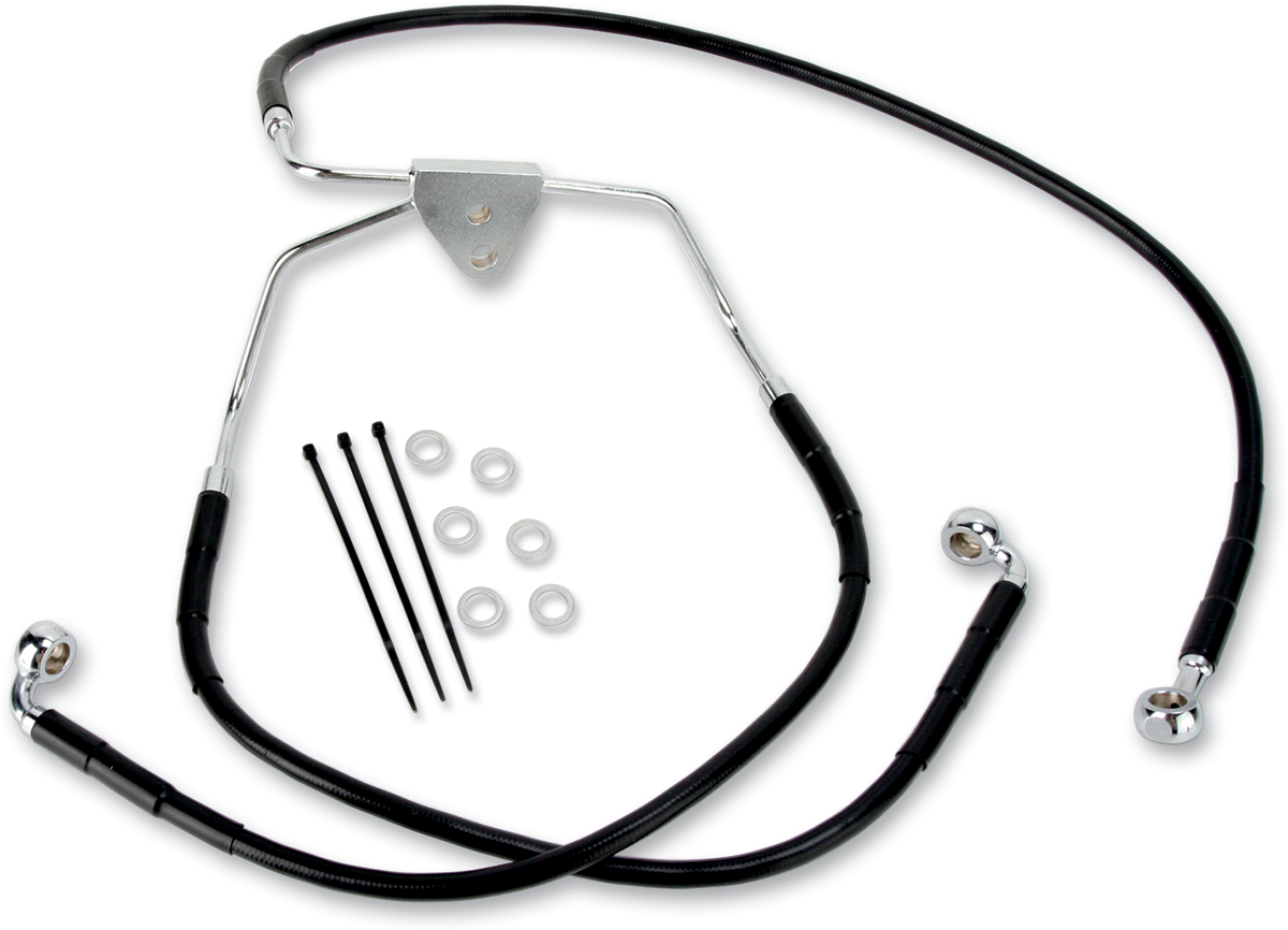 Brake Line - Front - Black - +10" - FXDF '08-'17