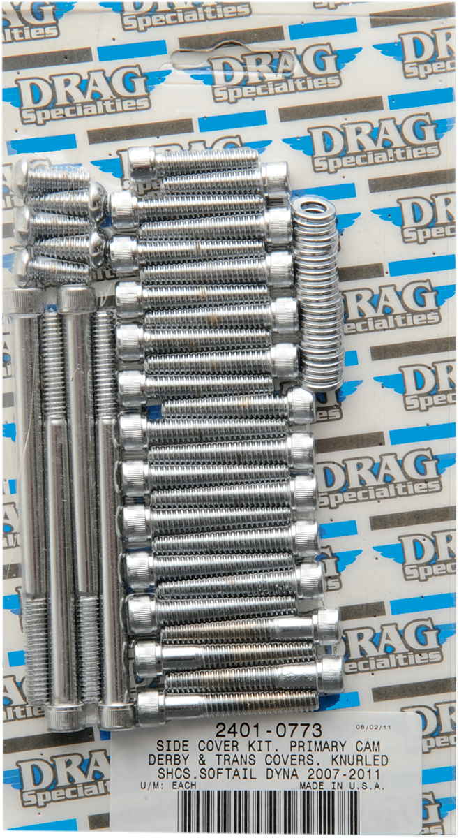 Bolt Kit - Primary/Transmission Side Cover/Derby Cover - Knurled - Touring