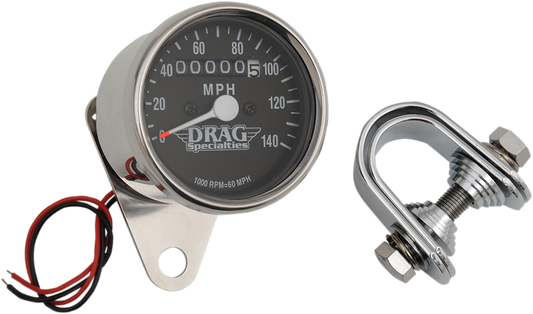 2.4" MPH Mini LED Mechanical Speedometer/Indicators - Chrome Housing - White Face - 1:1