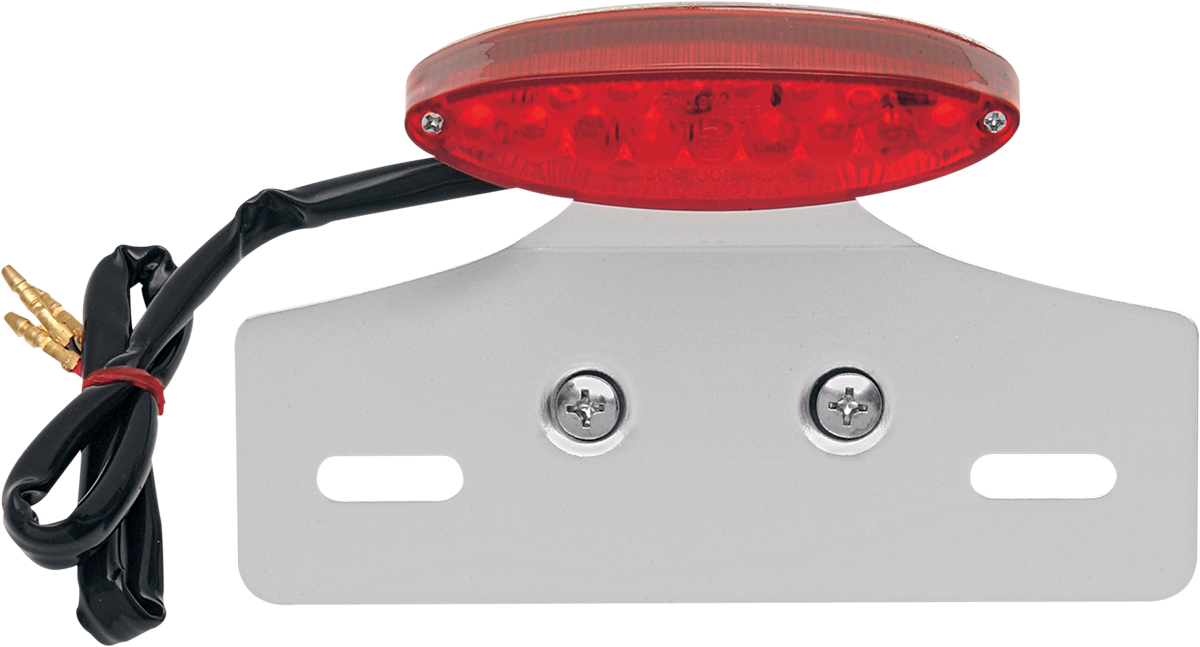 Taillight/License Plate Mount - Cat Eye - Red Lens - Clear LED