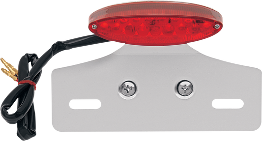 Taillight/License Plate Mount - Cat Eye -Clear Lens - Red LED