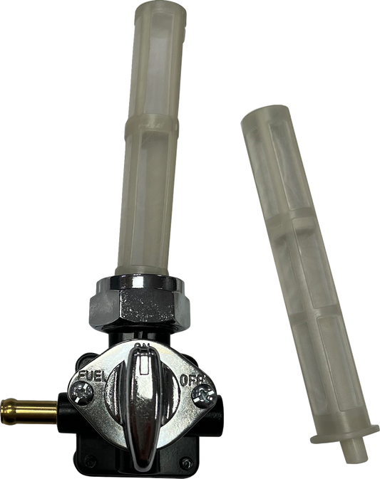 Petcock - Vacuum - Left Outlet - Chrome