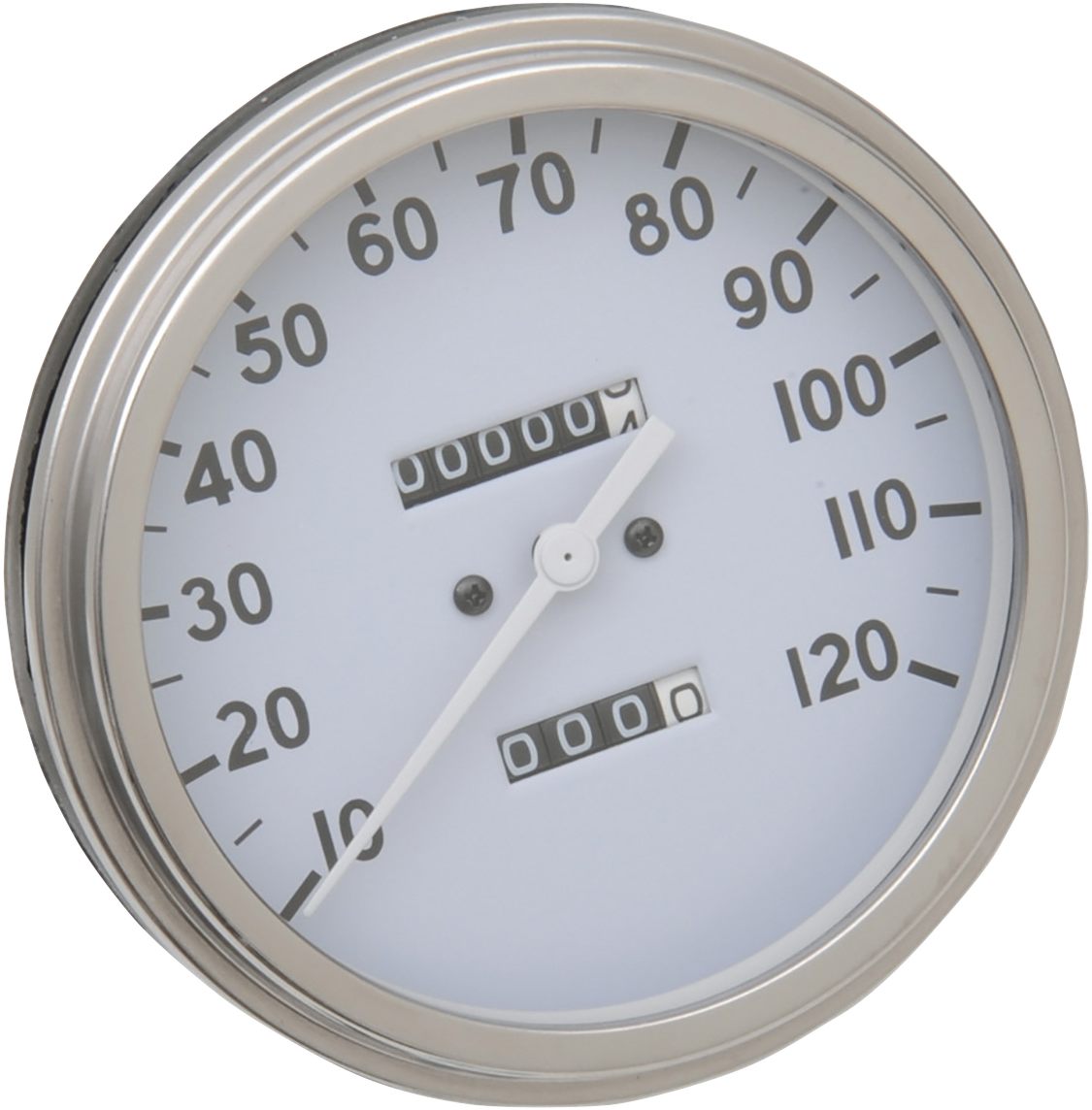 5" MPH FL-Style 2:1 Speedometer with Tach - Billet Look White Face