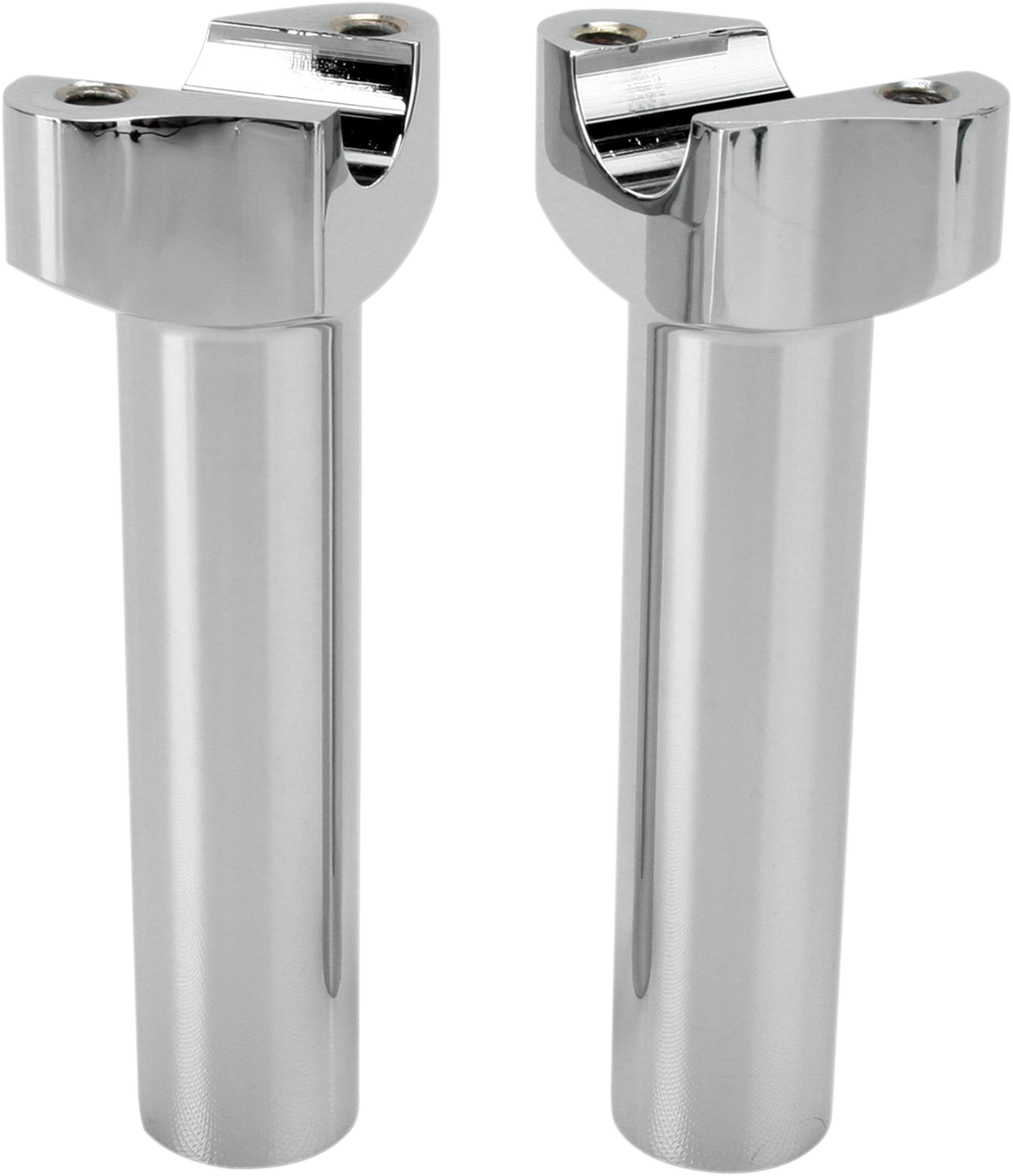 Forged Aluminum Handlebar Risers - Straight - 6-1/2" - Chrome