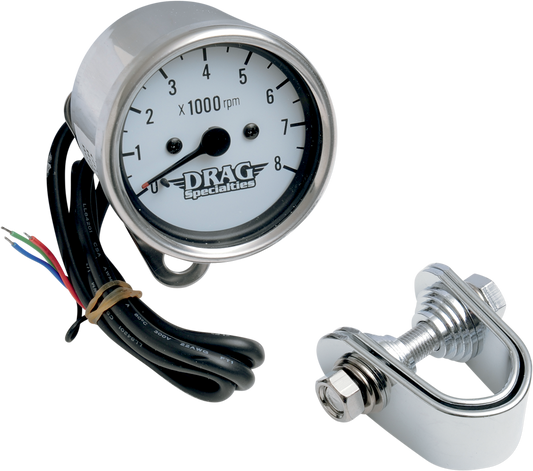 2.4" Mini Electronic 8000 RPM Tachometer - Chrome Housing - Black Face