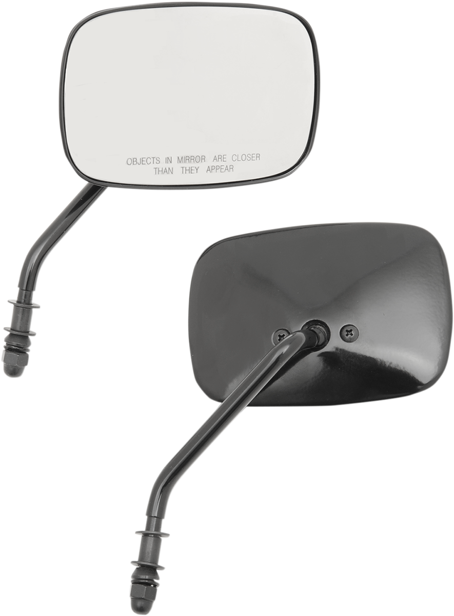 Mirrors - OEM - Side View - Rectangle - Chrome - Short - Pair