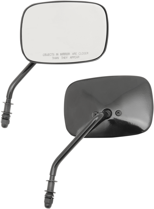 Mirrors - OEM - Side View - Rectangle - Chrome - Long - Pair