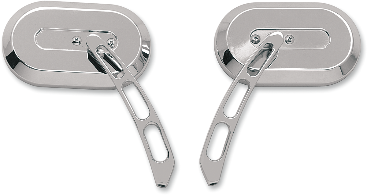 Mirror - Side View - Oval - Chrome - Left - Each