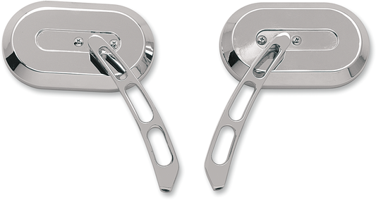 Mirror - Side View - Oval - Chrome - Left - Each