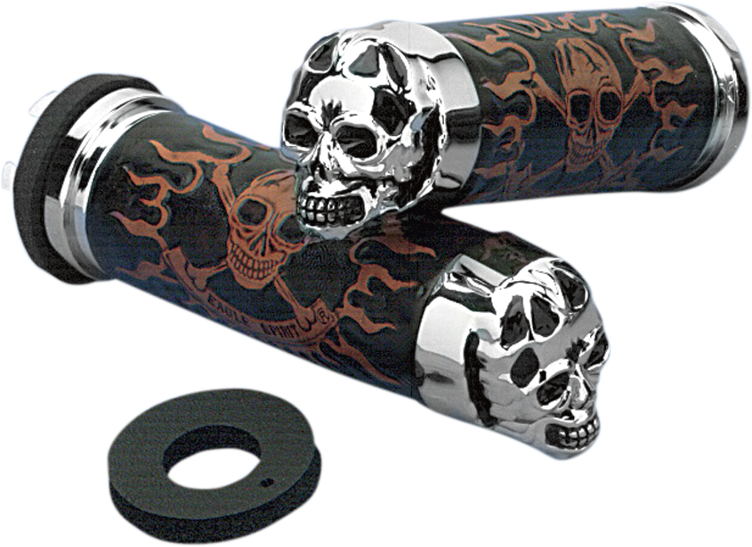 Skull Grips - Plain Eyes - Chrome