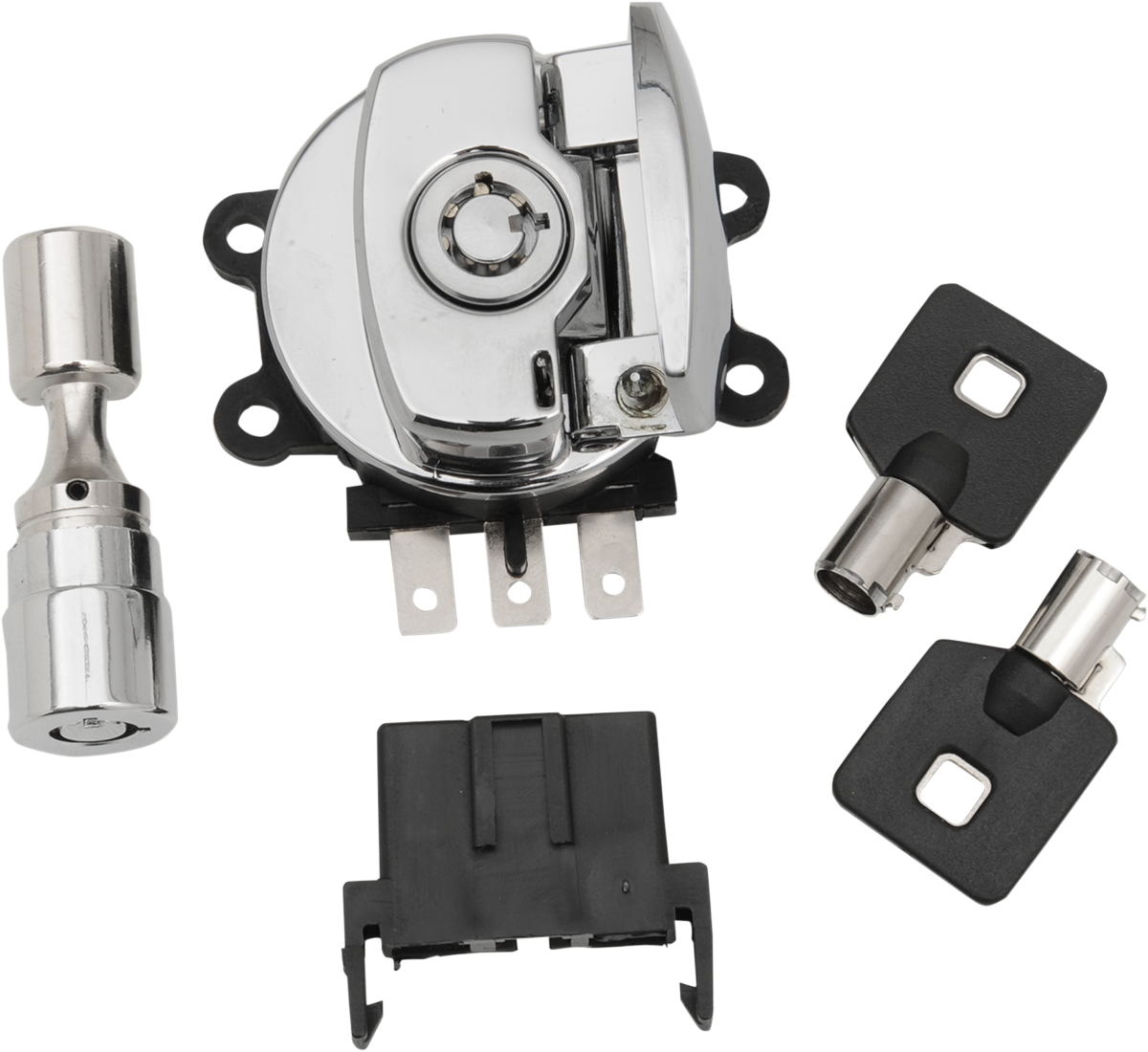 Side Hinge Ignition Switch with Saddlebag Lock - Gloss Black