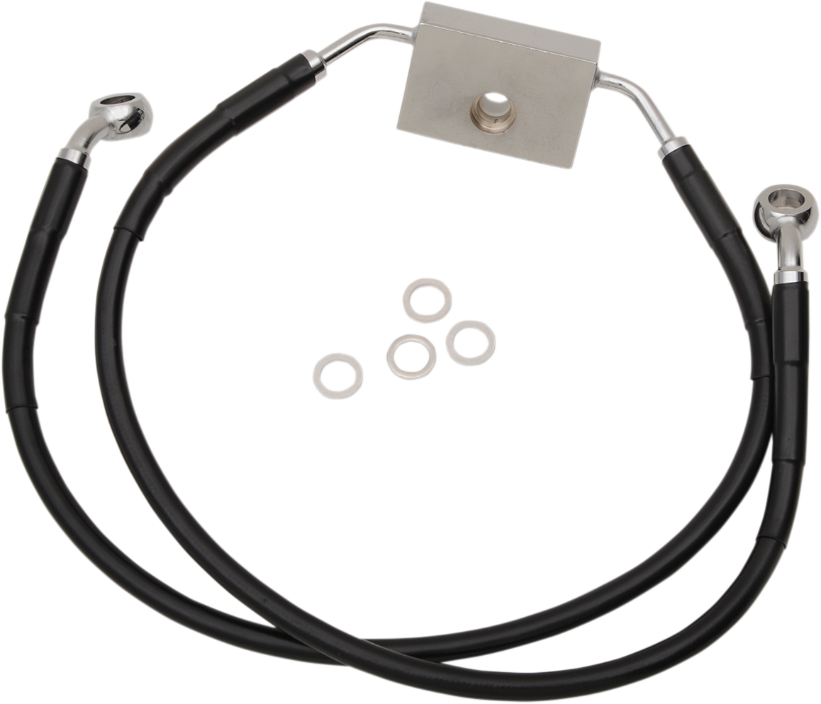 Brake Line - Front - +8" - Black - XL