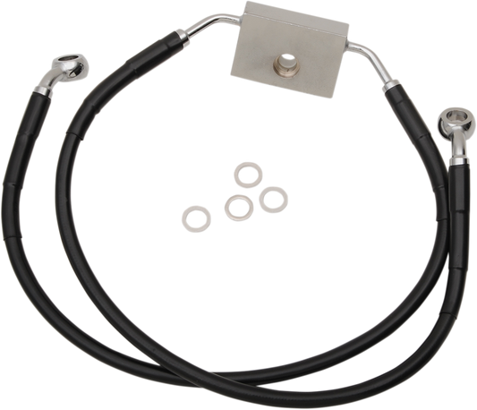Brake Line - Front - +10" - Black - XL
