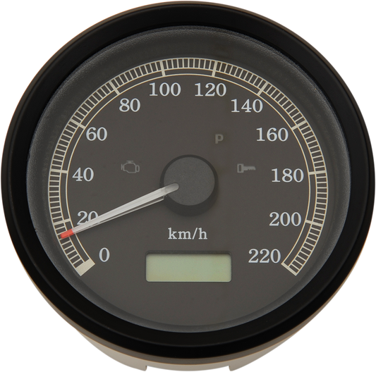 3-3/8" MPH Programmable Electronic Speedometer - Black Bezel - Black Face