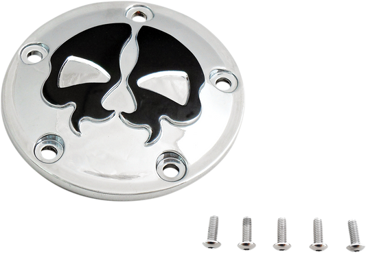 Points Cover - Black - Chrome Skull - 2 Hole