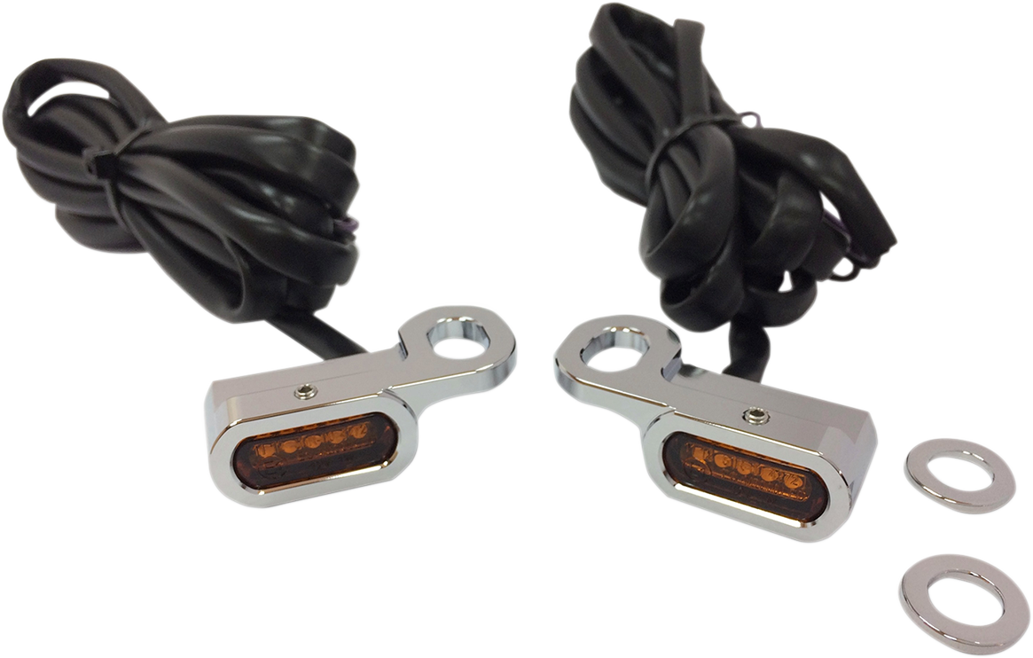 LED Handlebar Marker Lights - Hydraulic Clutch - Black/Amber