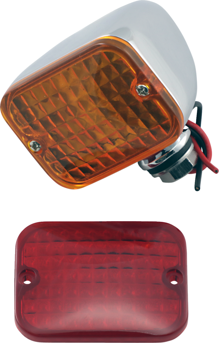 Rectangular Market Light - Dual Filament - Amber/Red
