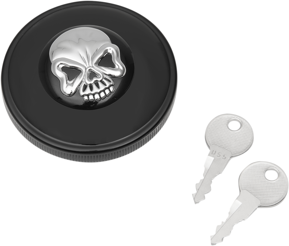 Locking Gas Cap - Skull - Vented - Gloss Black