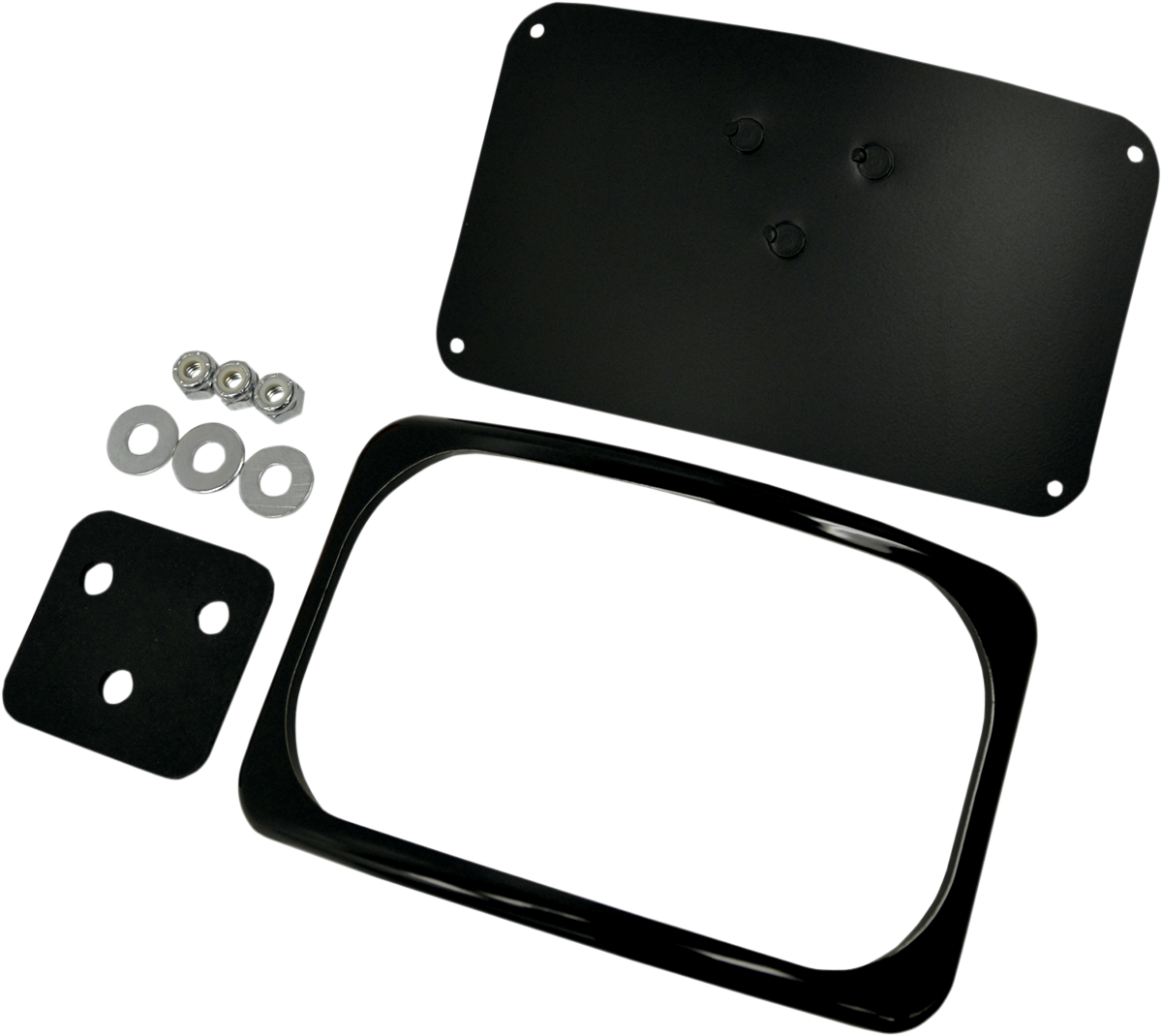 License Plate Mount - 3 Hole - Flat Black