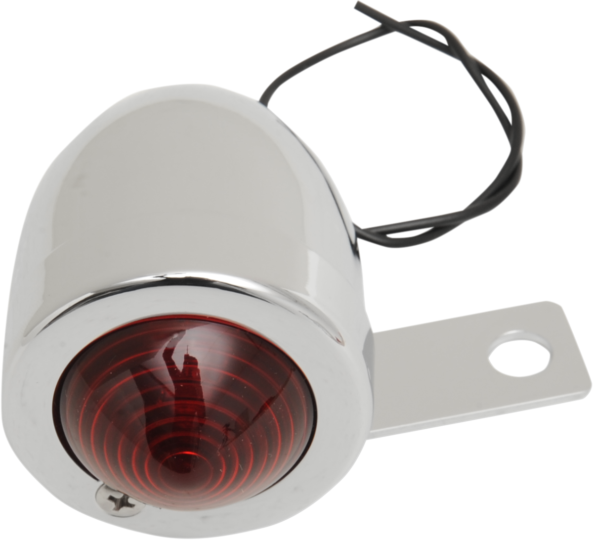 Bullet Light - Bottom-Mount - Red Lens - Chrome