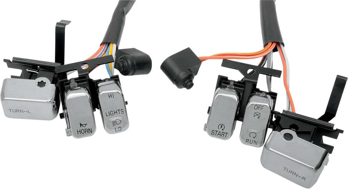 Handlebar Switch Kit - Left-Side - Turn Signal - Chrome