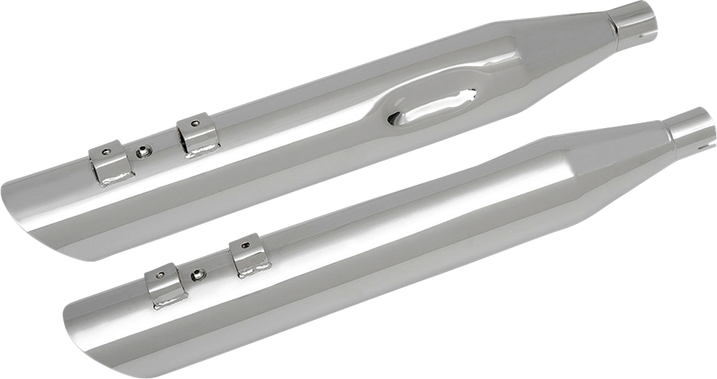 4" Slashdown Slip-On Mufflers - Chrome