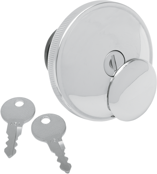 Screw-In Locking Gas Cap - Vented - Chrome