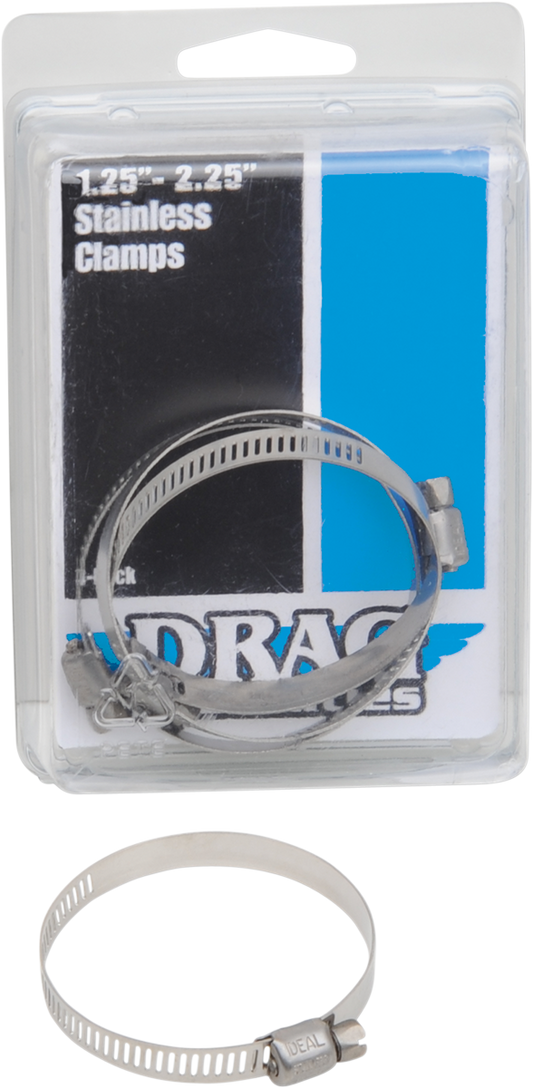 Worm Clamps - Stainless Steel - 1.25"-2.25"