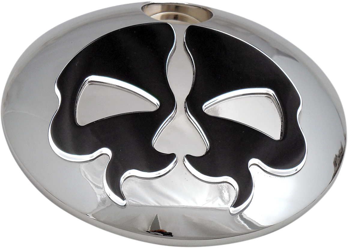 Fuel Door - Split Skull - Black with Chrome