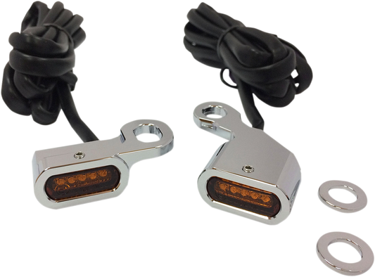 LED Handlebar Marker Lights - XL - Chrome/Smoke