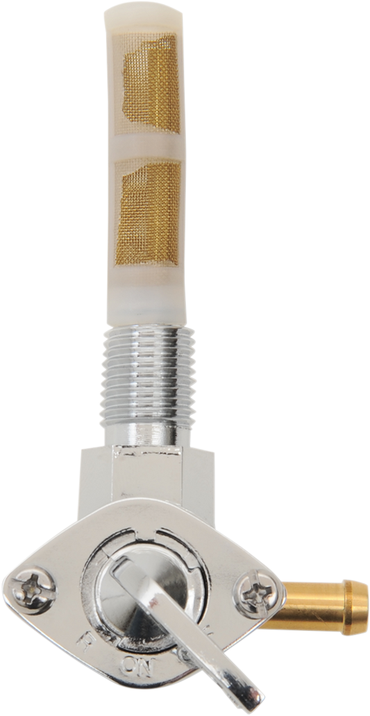 Fuel Petcock - Downward - Chrome - 1/4" NPT
