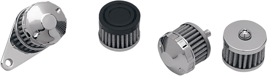 Assembly Mounting Base - Crankcase Vent Filter - Chrome